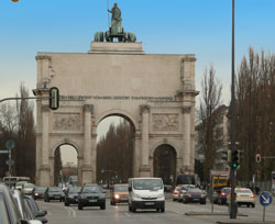 The triumphal arch Siegestor in Munich